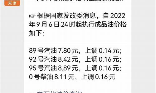 天津市油价调整时间表_天津市2021年油价表