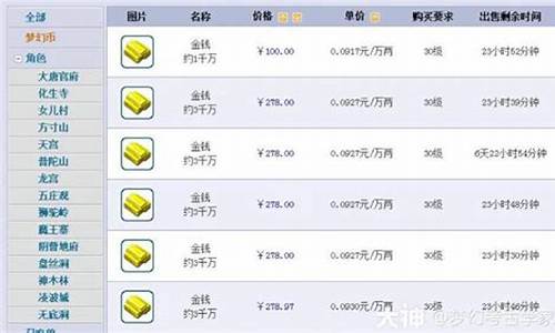 梦幻西游新戏金价多少合适_梦幻西游金价2021